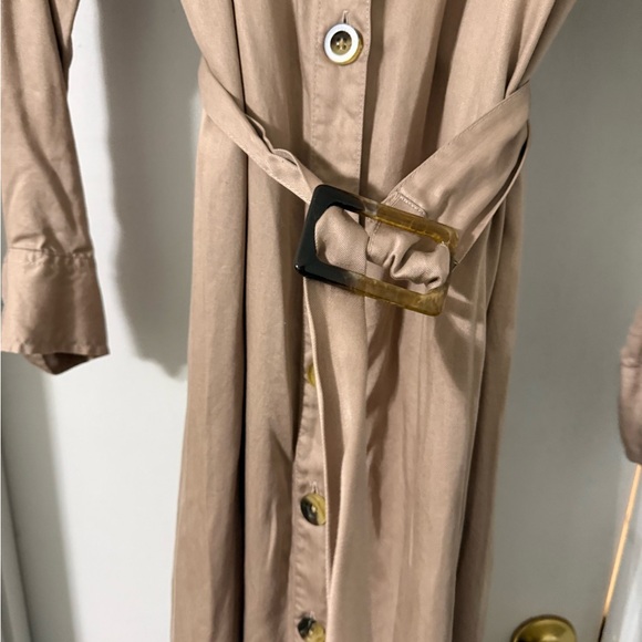 Time & Tru Beige Utility Shirt Dress - Picture 3 of 7
